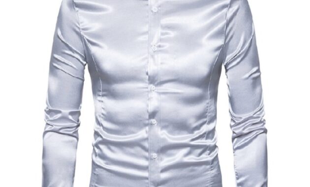 Mens Gold Long Sleeve Dress Shirt Elegant and Stylish Choice