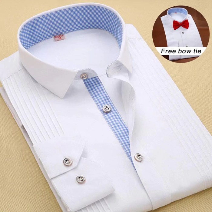 Mens dress shirt with bow tie