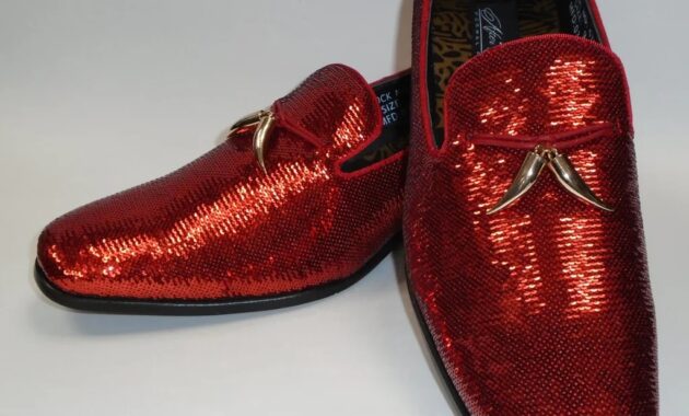 Red Sparkly Dress Shoes Mens Step into Style and Elegance