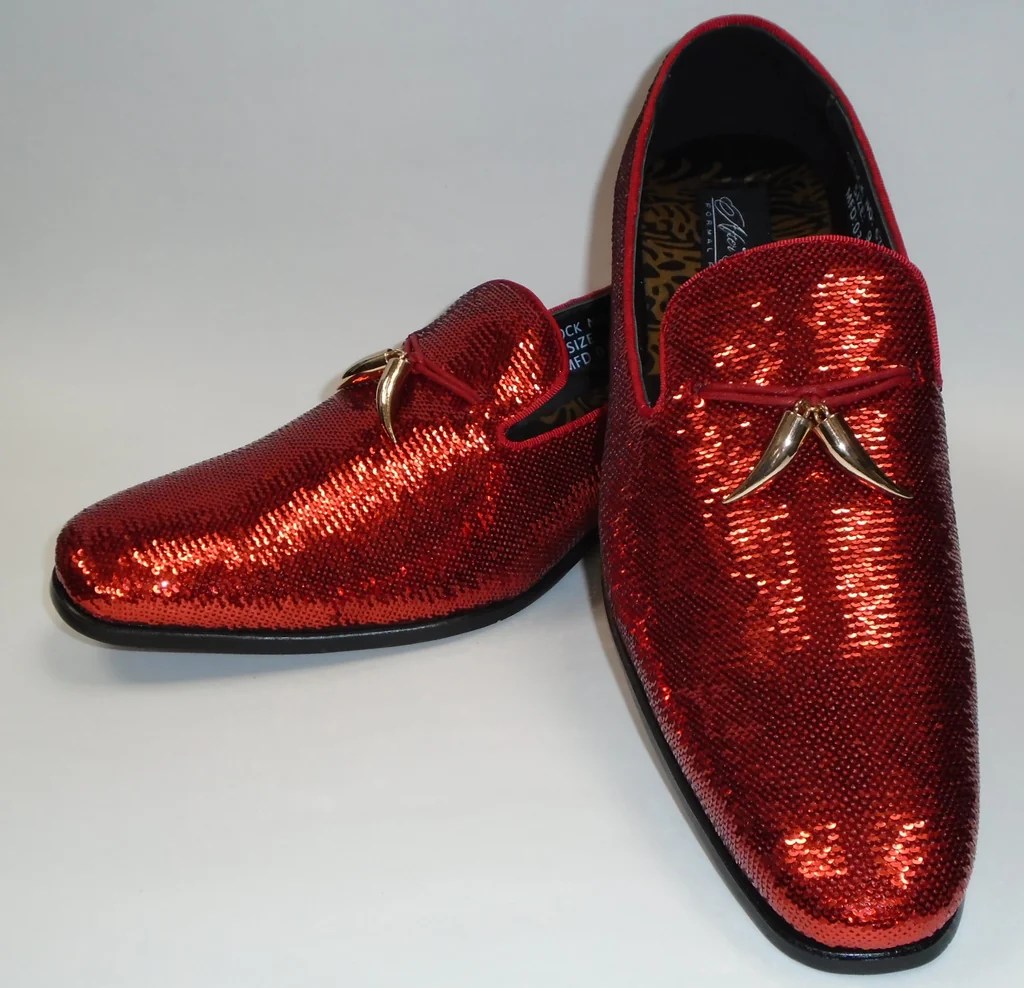 Red sparkly dress shoes mens