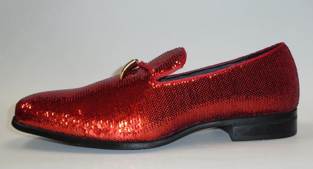 Red sparkly dress shoes mens