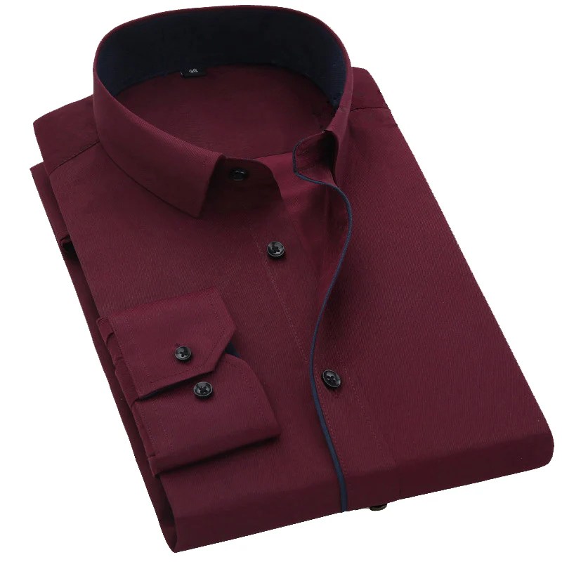 Burgundy dress shirts for men