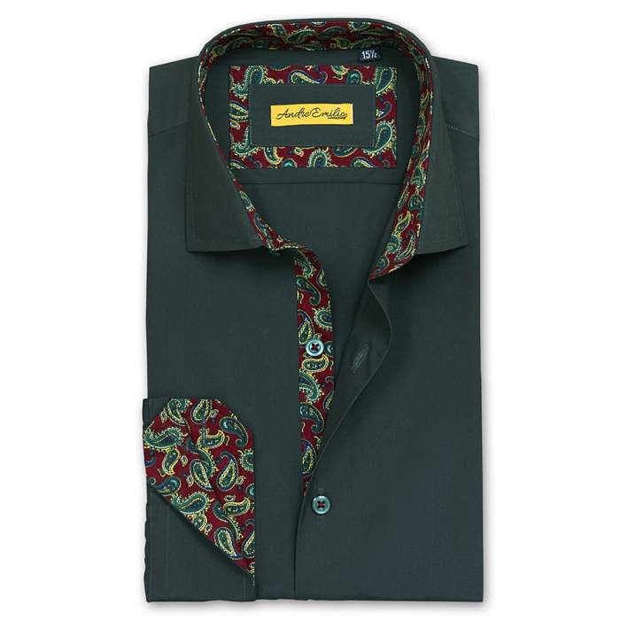 Green men's dress shirt