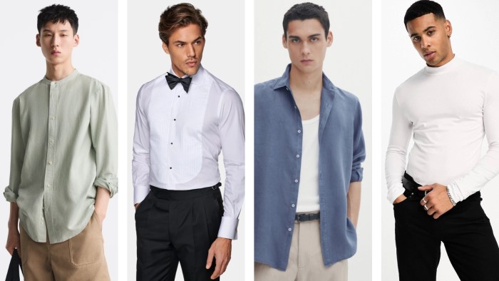 Different types of men's dress shirts