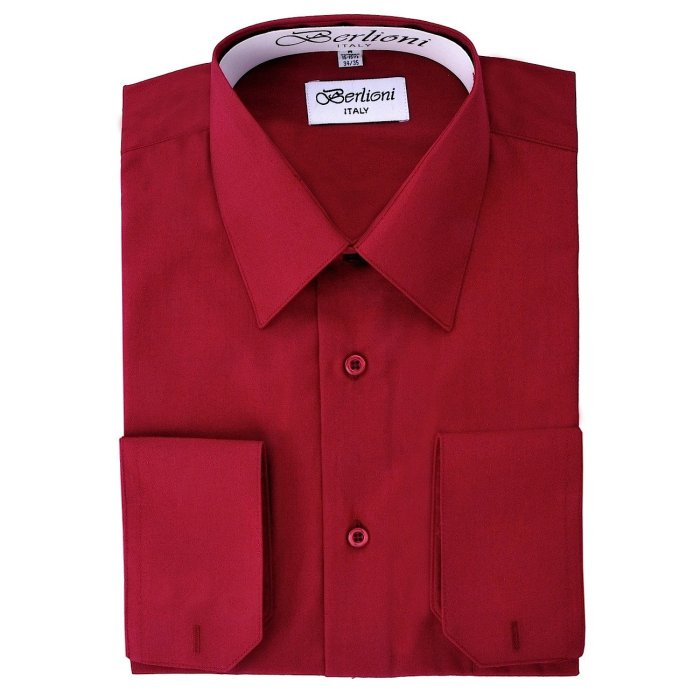 Burgundy dress shirts for men