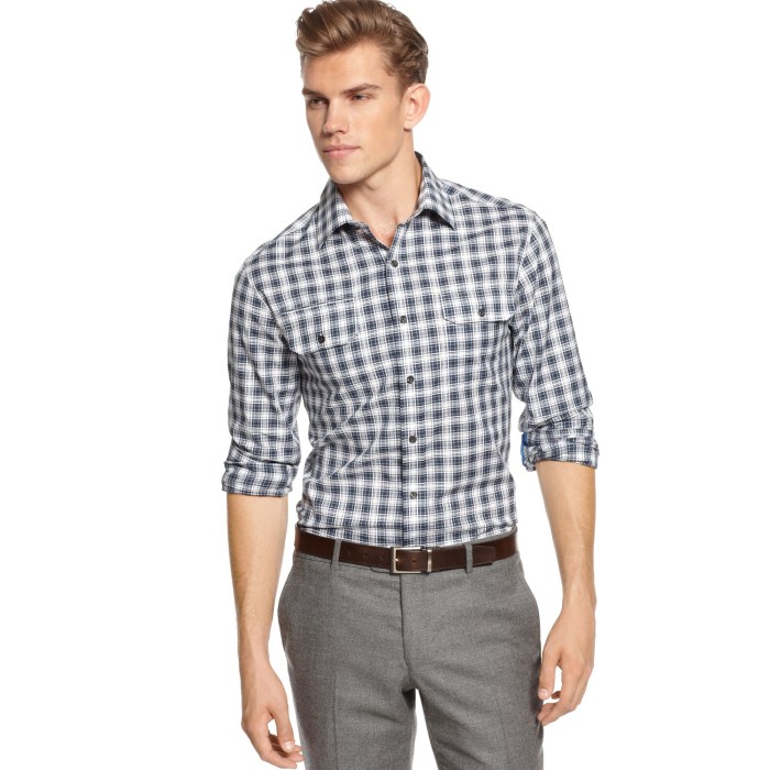 Plaid dress shirts mens