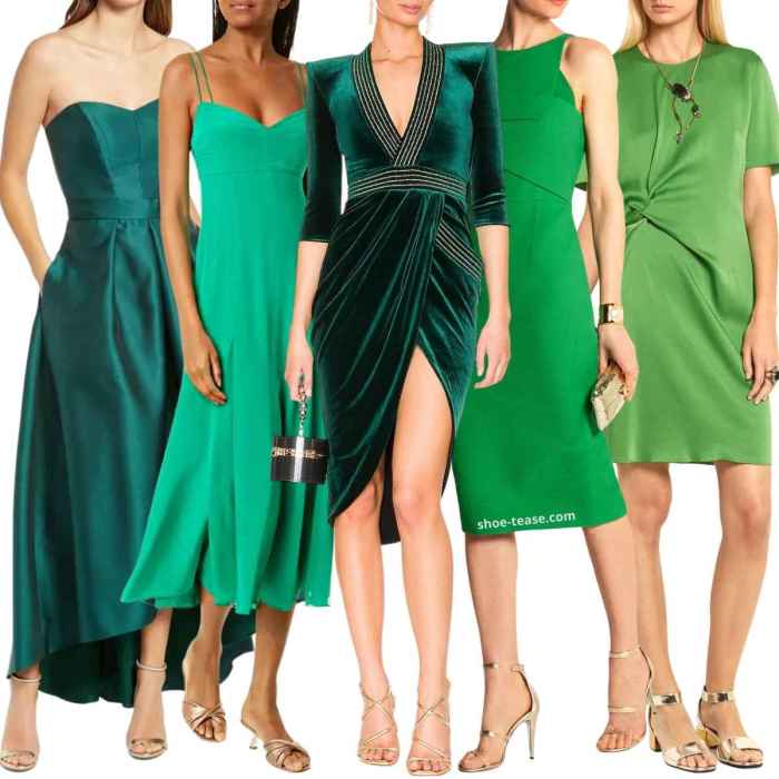 Best color shoes for emerald green dress