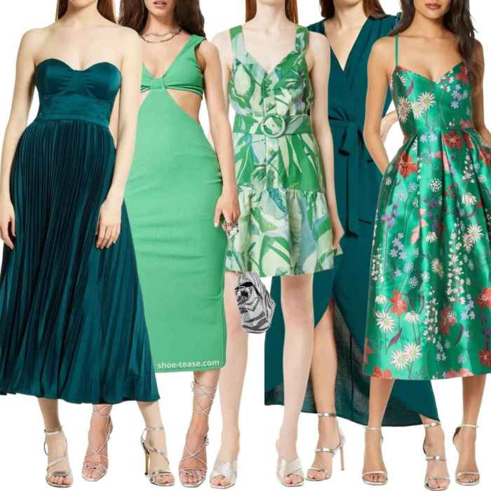 Best color shoes for emerald green dress